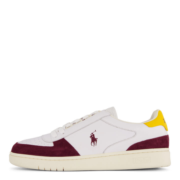 Court Leather-Suede Sneaker White / Wine / Gold