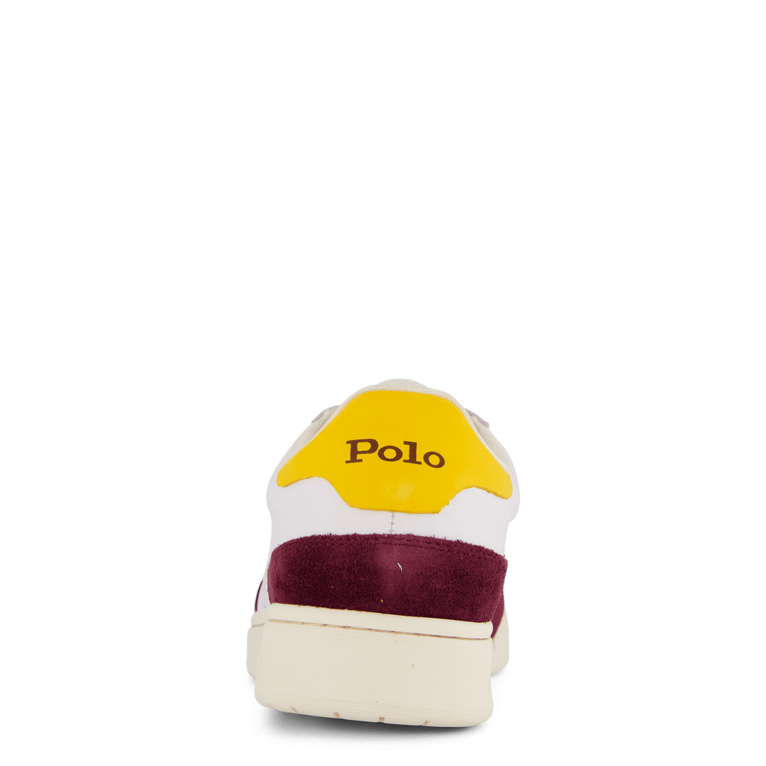 Court Leather-Suede Sneaker White / Wine / Gold