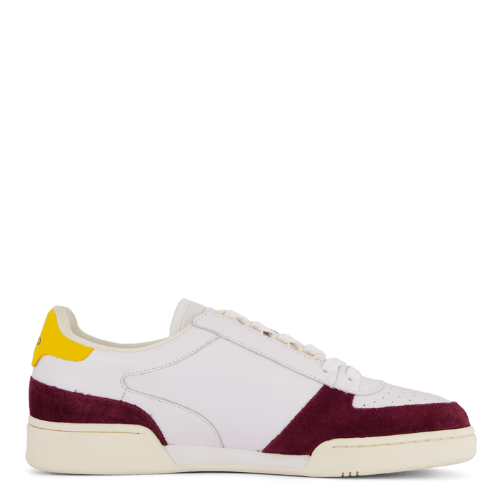 Court Leather-Suede Sneaker White / Wine / Gold