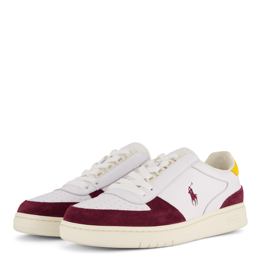 Court Leather-Suede Sneaker White / Wine / Gold