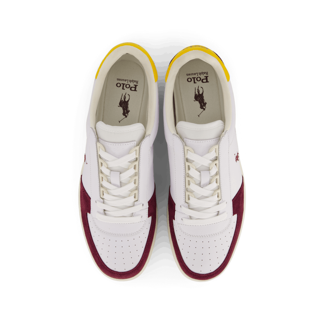 Court Leather-Suede Sneaker White / Wine / Gold