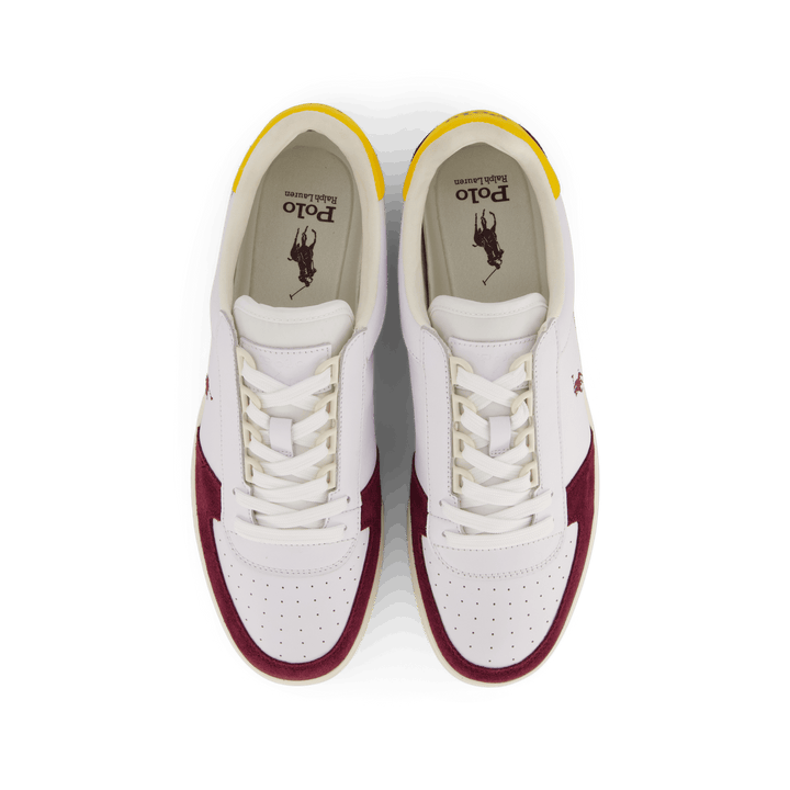 Court Leather-Suede Sneaker White / Wine / Gold