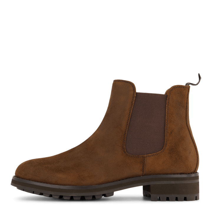 Bryson Chelsea Boot en daim ciré marron chocolat