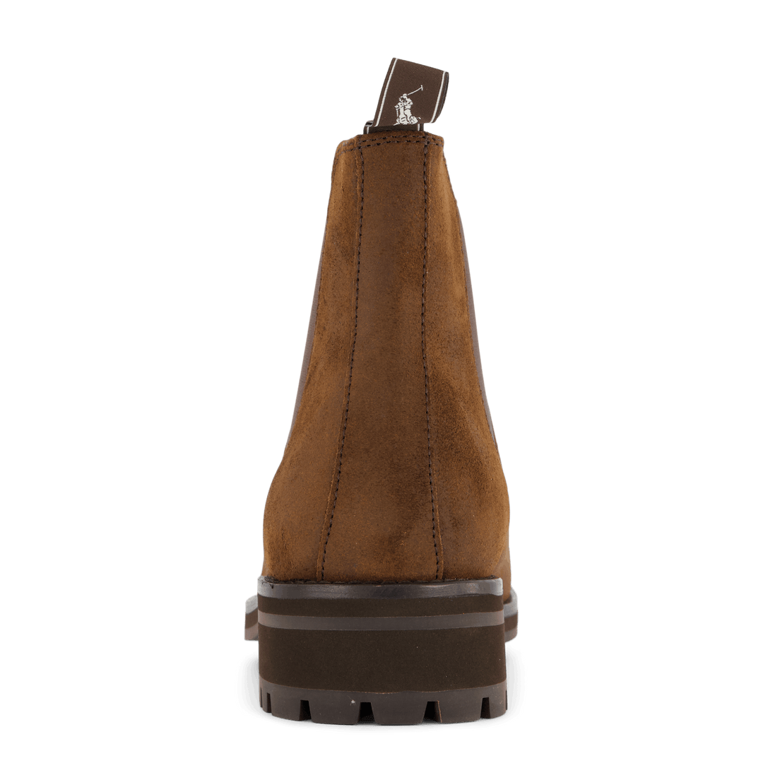 Bryson Chelsea Boot en daim ciré marron chocolat