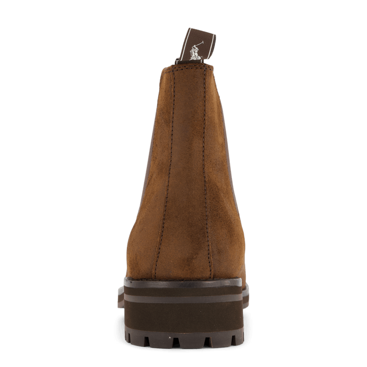 Bryson Chelsea Boot en daim ciré marron chocolat