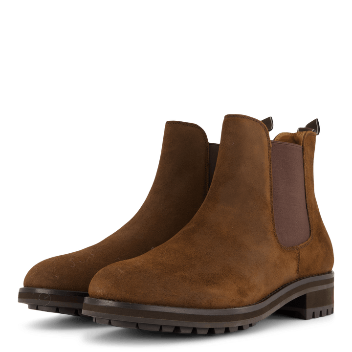 Bryson Chelsea Boot en daim ciré marron chocolat