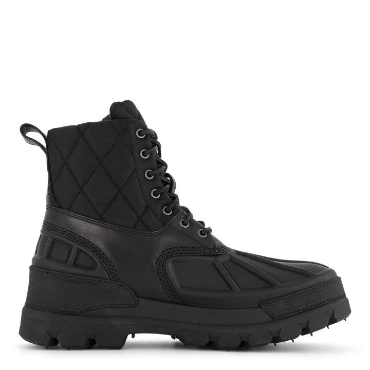 Oslo High Quilted Oxford & Leather Boot Black