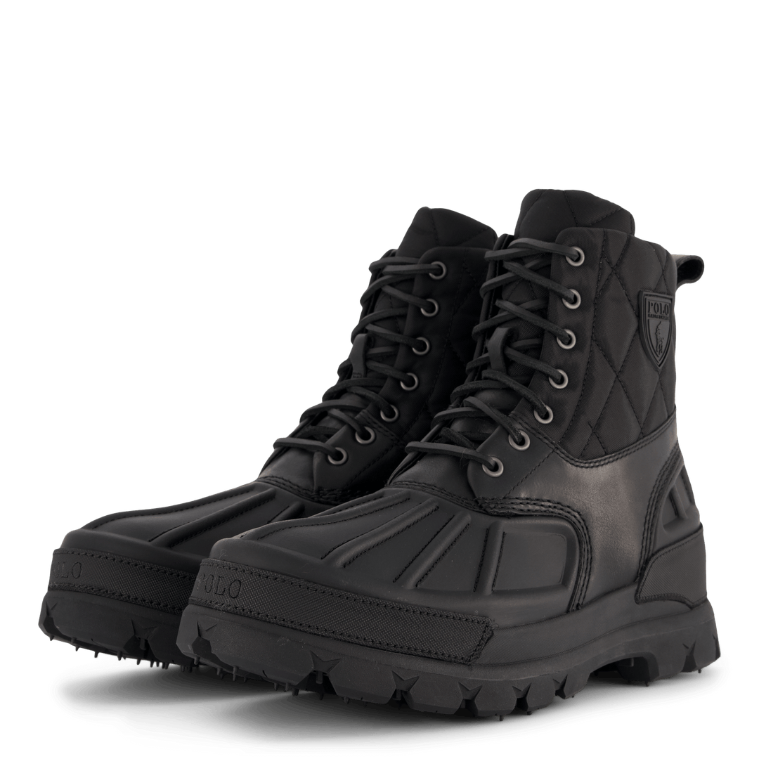 Oslo High Quilted Oxford & Leather Boot Black