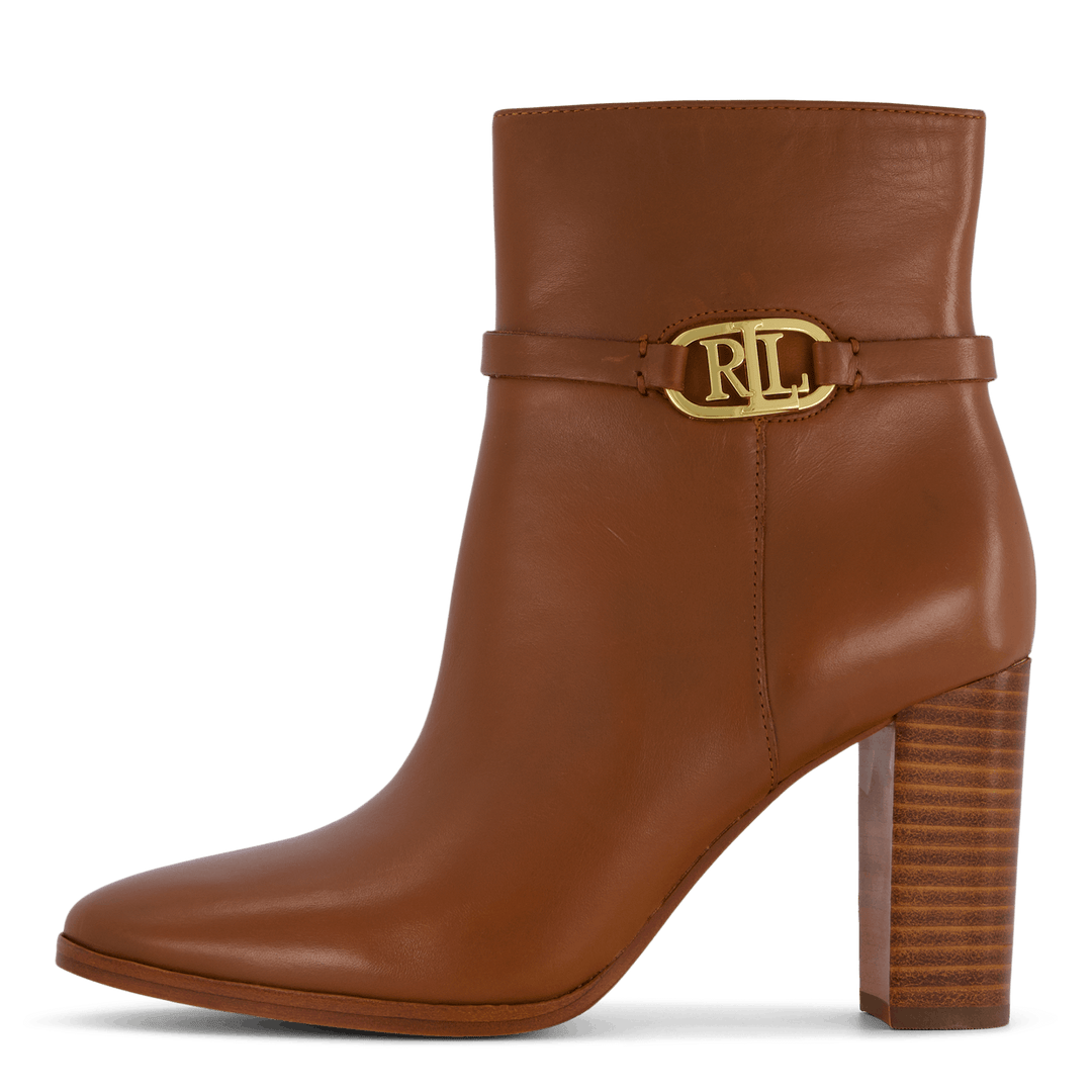 Maxie Burnished Leather Bootie Deep Saddle Tan