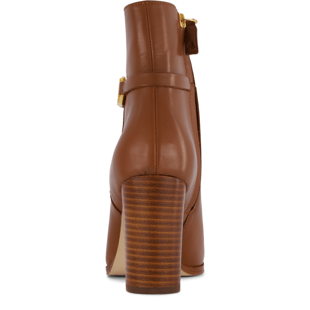 Maxie Burnished Leather Bootie Deep Saddle Tan