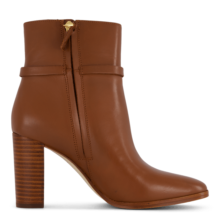 Maxie Burnished Leather Bootie Deep Saddle Tan