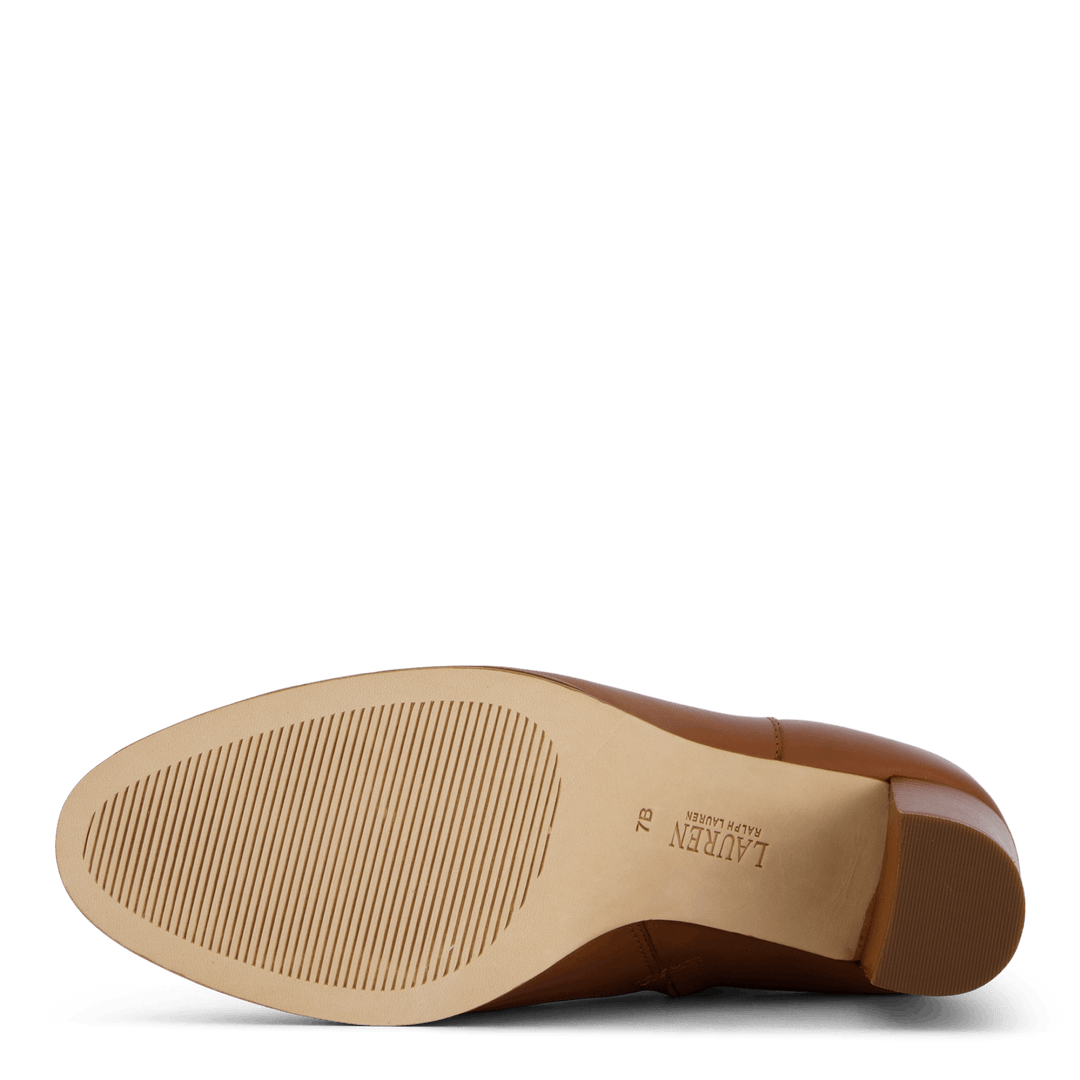 Maxie Burnished Leather Bootie Deep Saddle Tan