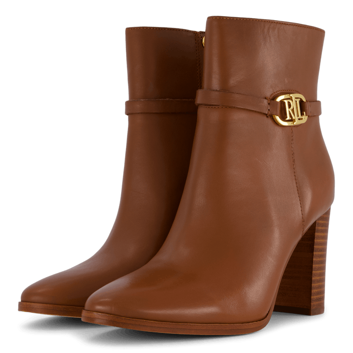 Maxie Burnished Leather Bootie Deep Saddle Tan