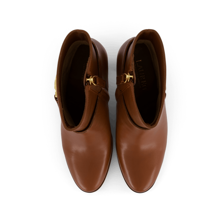 Maxie Burnished Leather Bootie Deep Saddle Tan