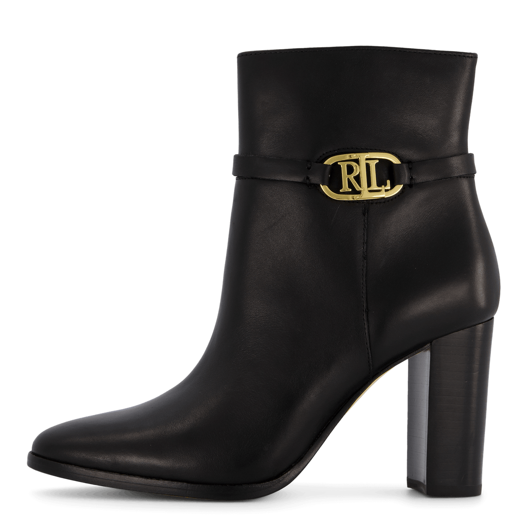 Maxie Burnished Leather Bootie Black