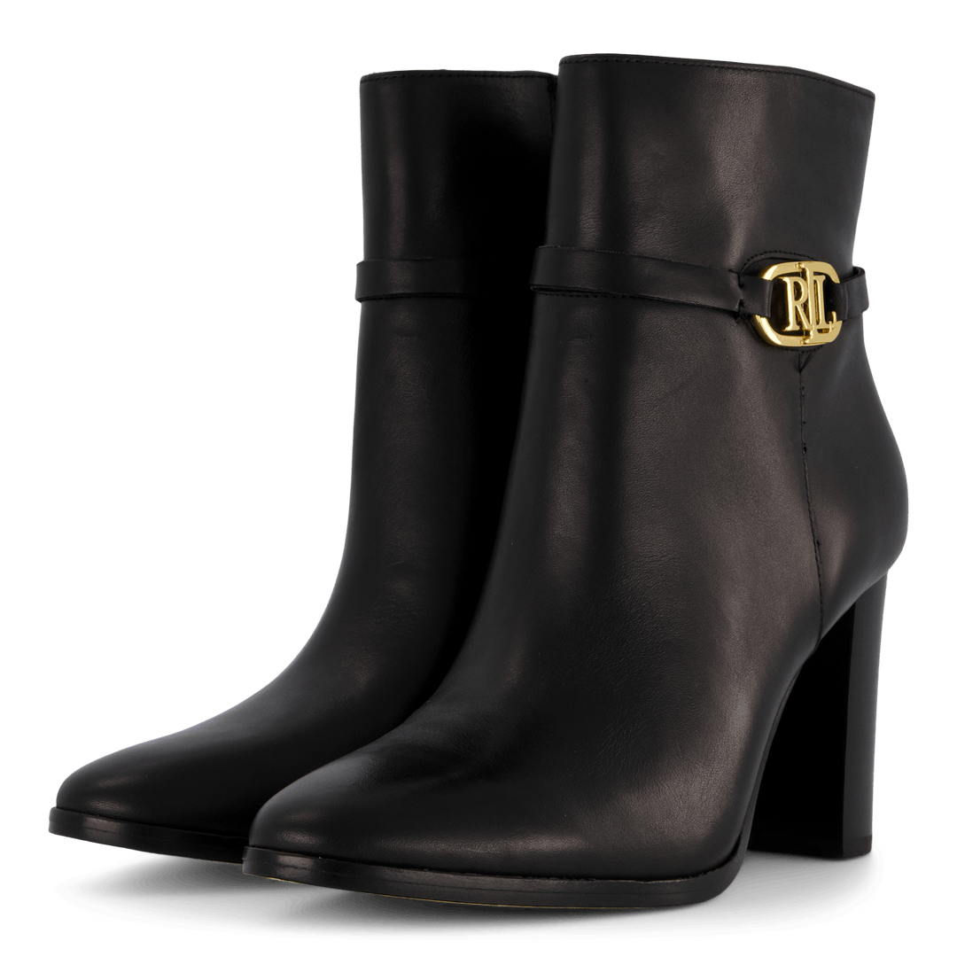Maxie Burnished Leather Bootie Black