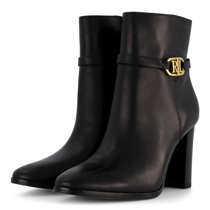 Maxie Burnished Leather Bootie Black
