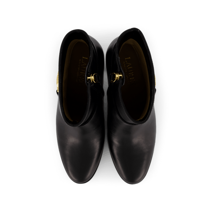 Maxie Burnished Leather Bootie Black