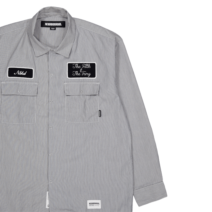 Stripe Work Shirt Ls Black