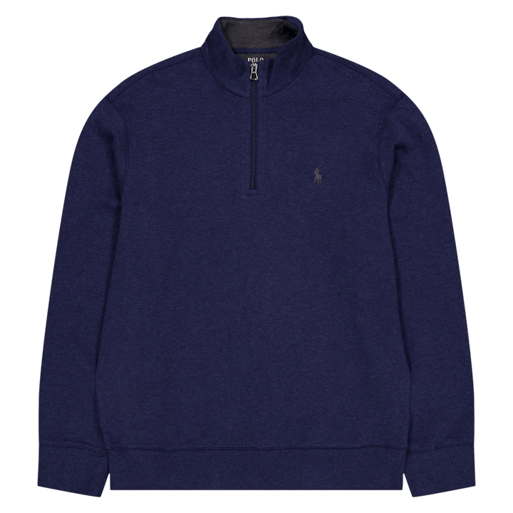 Pullover Luxury Jersey Quarter-Zip Spring Navy Heather