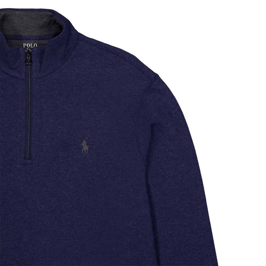 Pullover Luxury Jersey Quarter-Zip Spring Navy Heather