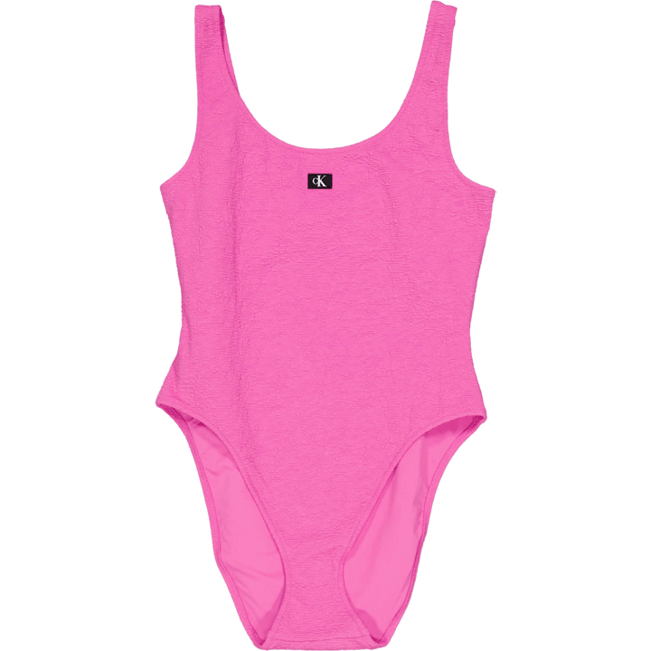 Open Back One Piece Bold Pink