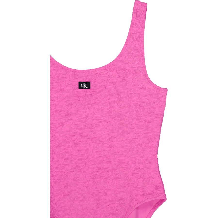 Open Back One Piece Bold Pink