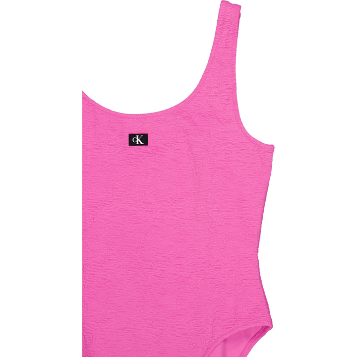 Open Back One Piece Bold Pink