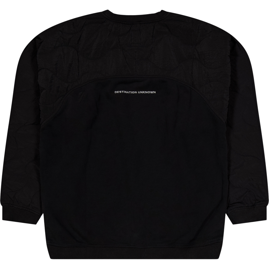 Pull ras du cou matelassé en polaire de coton noir