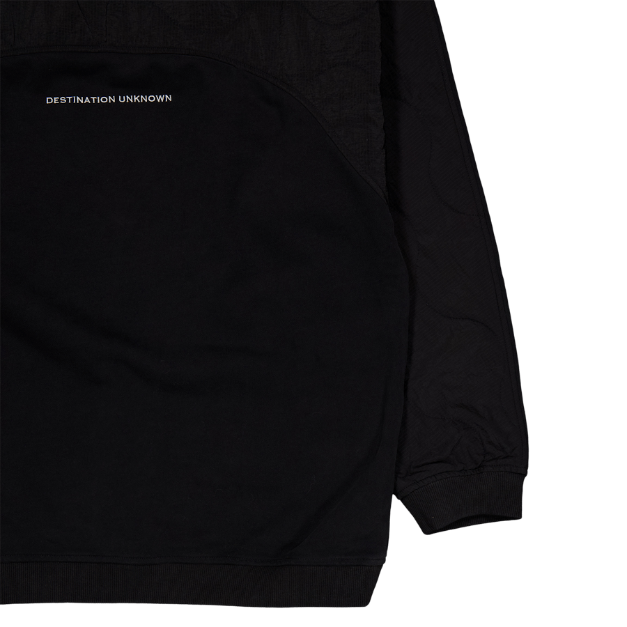 Pull ras du cou matelassé en polaire de coton noir