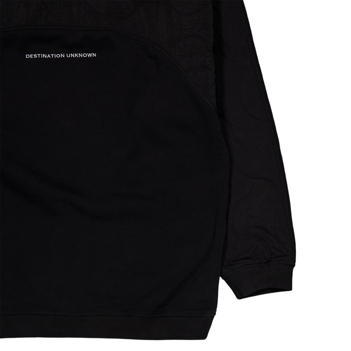 Pull ras du cou matelassé en polaire de coton noir