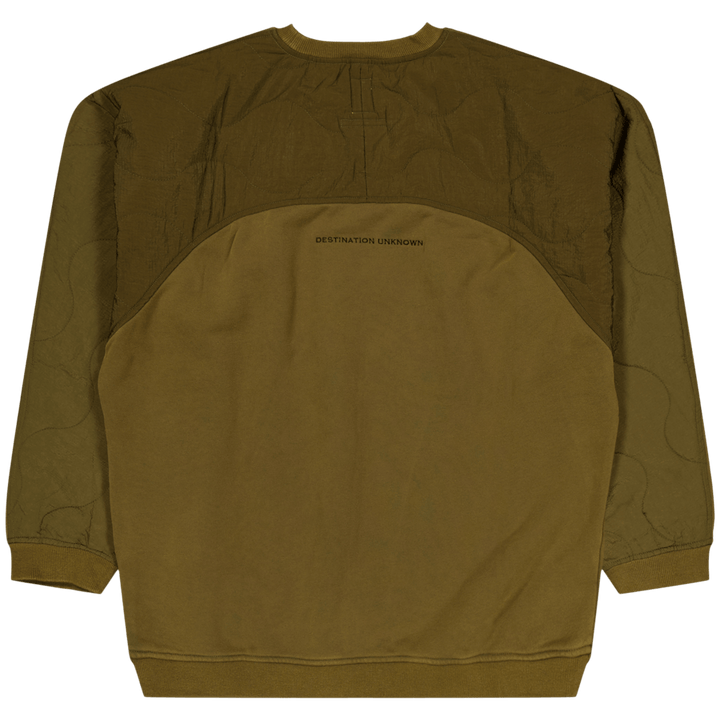 Pull ras du cou matelassé en molleton de coton olive