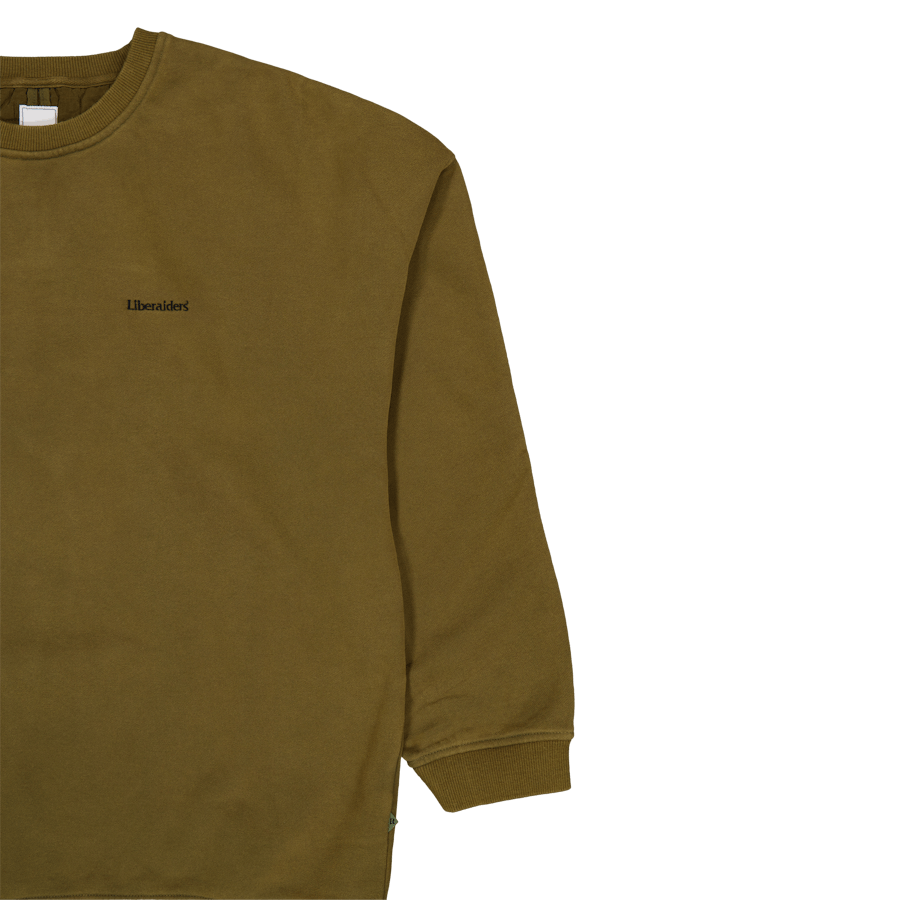 Pull ras du cou matelassé en molleton de coton olive