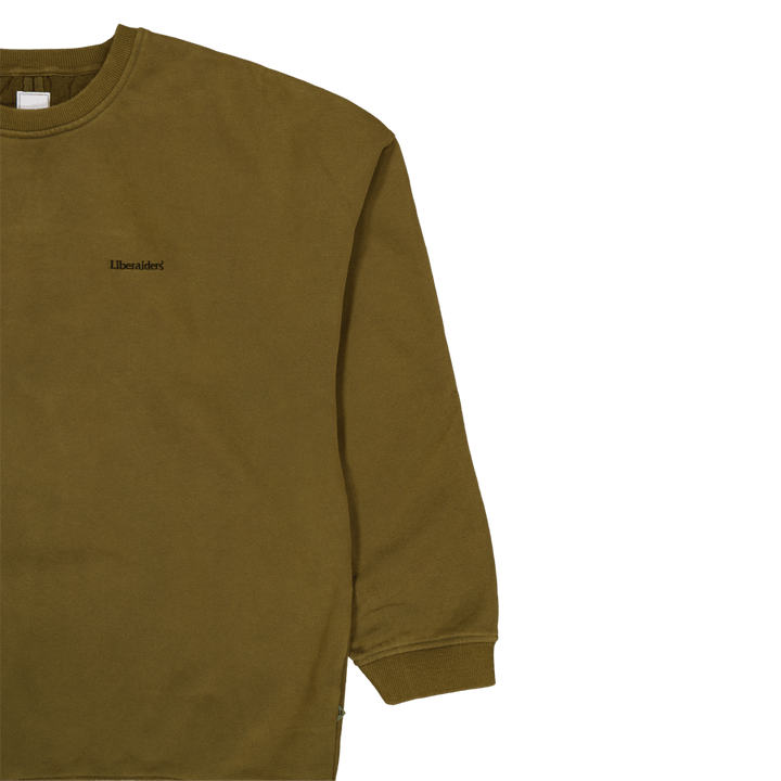 Pull ras du cou matelassé en molleton de coton olive