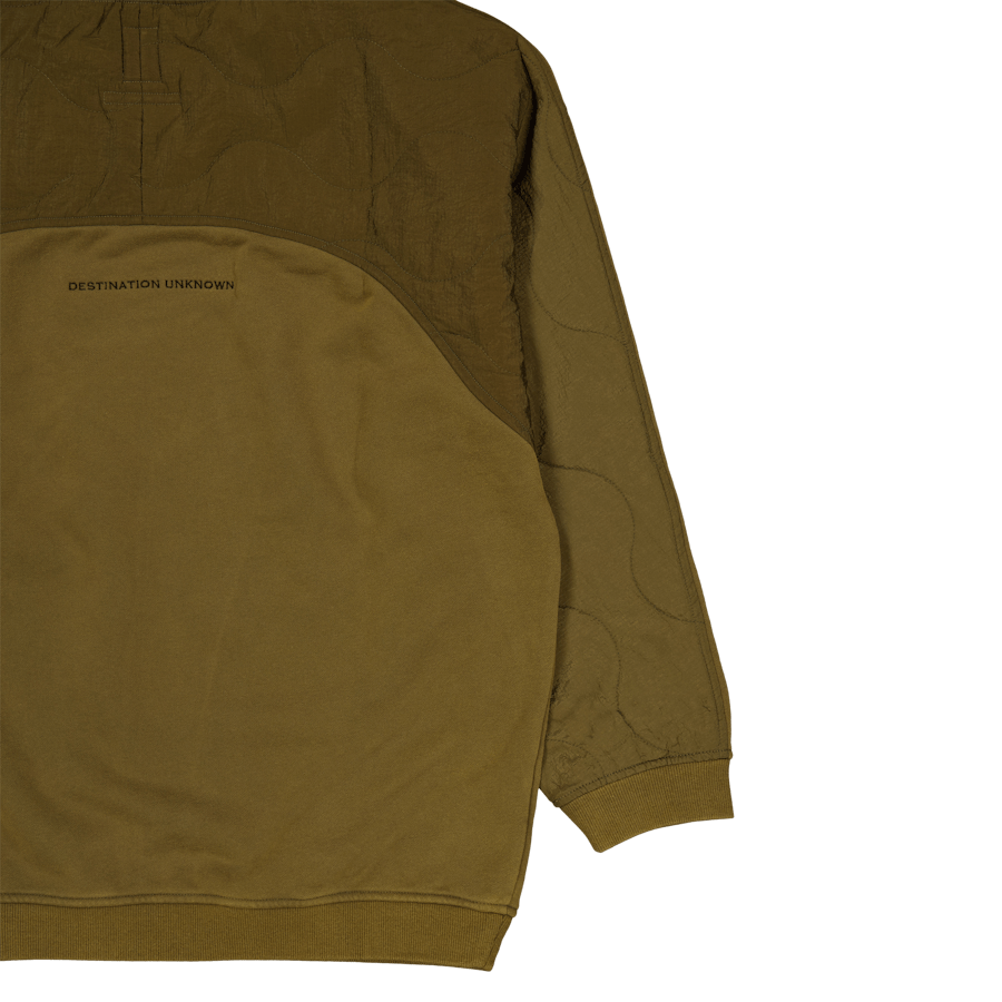 Pull ras du cou matelassé en molleton de coton olive