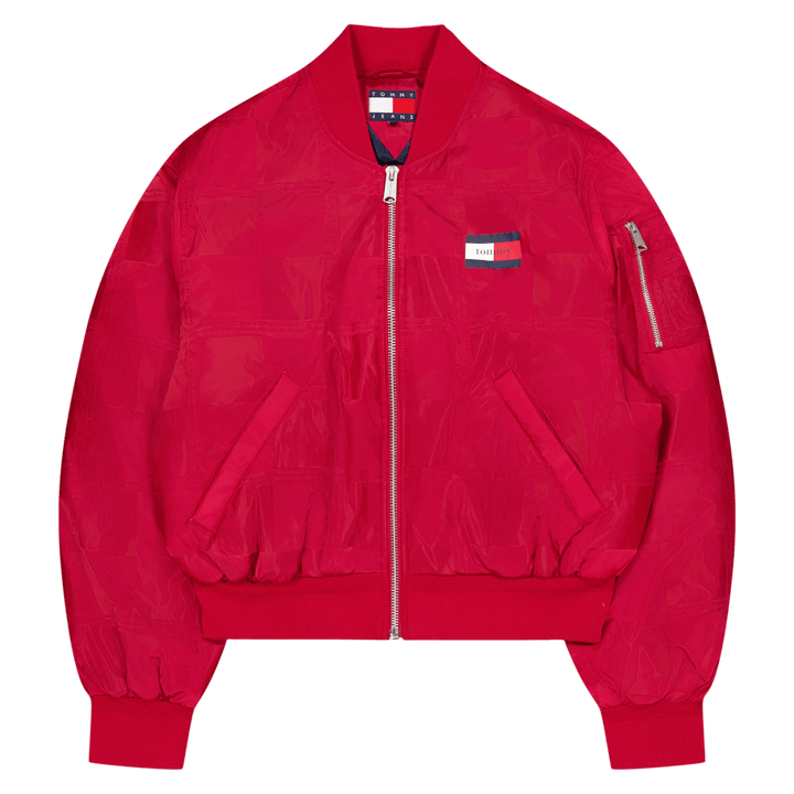 Tjcu Jacquard Boxy Bomber Jack Medium Red