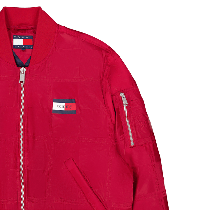 Tjcu Jacquard Boxy Bomber Jack Medium Red