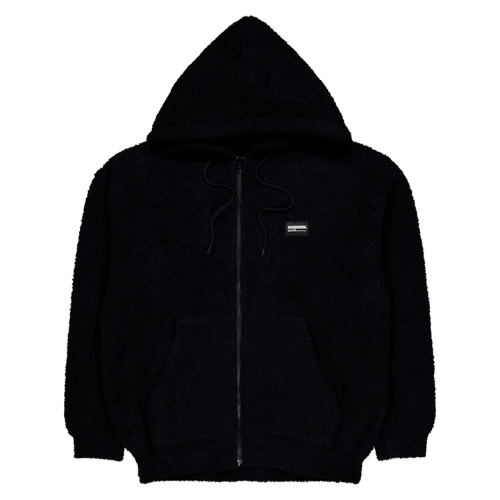 Parka con cerniera in velluto nero