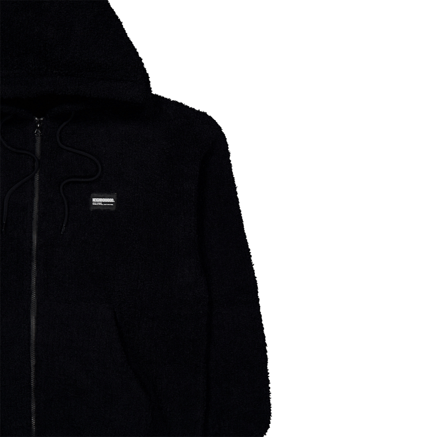 Parka con cerniera in velluto nero