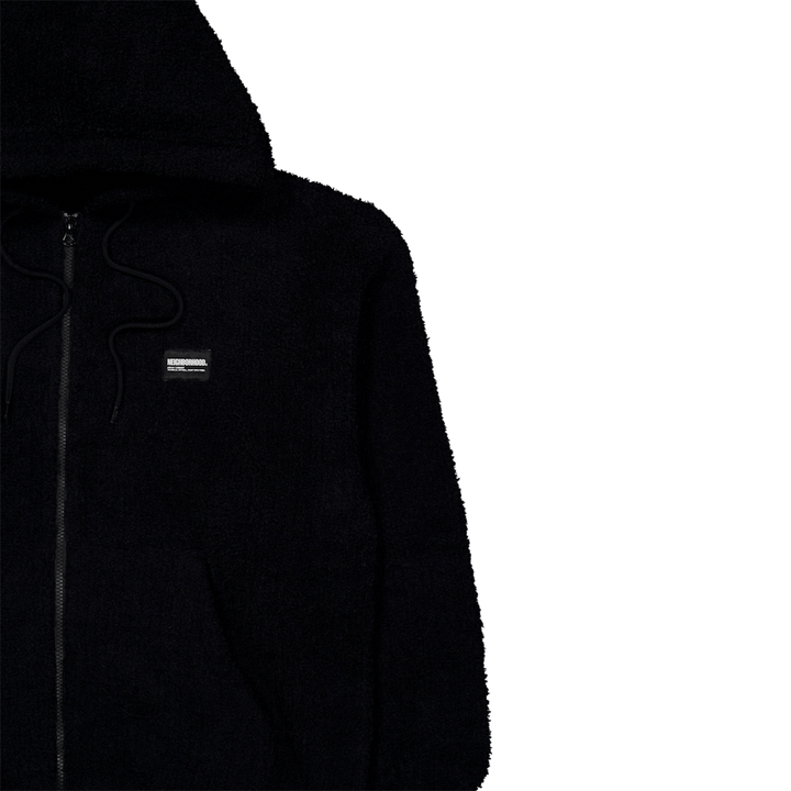 Parka con cerniera in velluto nero