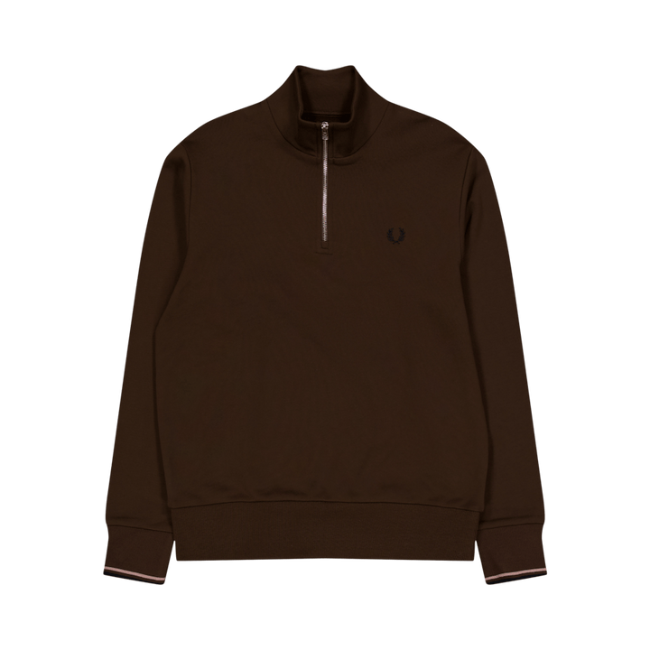 Felpa con mezza zip Q21 Burnt Tobacco