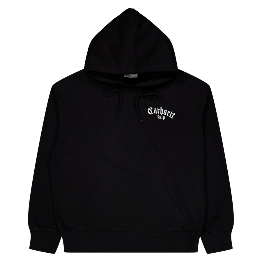 Hooded Onyx Script Sweat Black / White