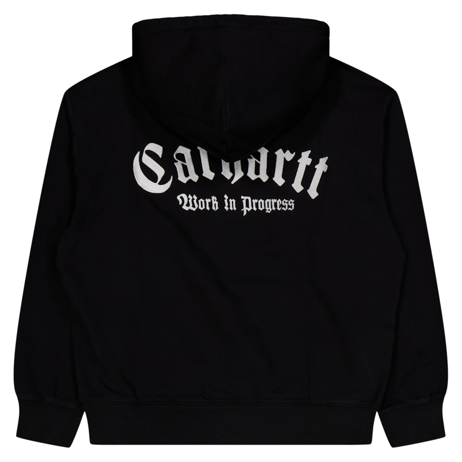 Hooded Onyx Script Sweat Black / White