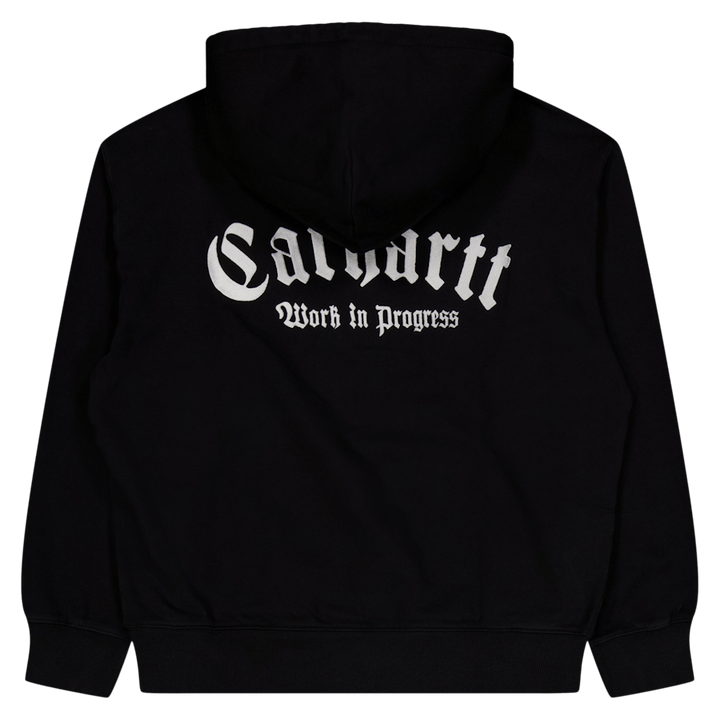 Hooded Onyx Script Sweat Black / White