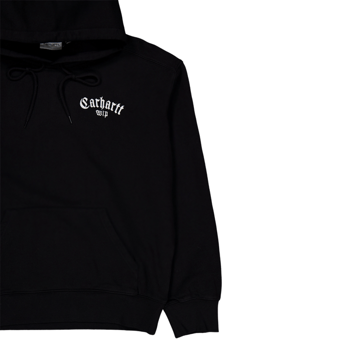 Hooded Onyx Script Sweat Black / White