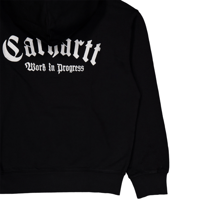 Hooded Onyx Script Sweat Black / White