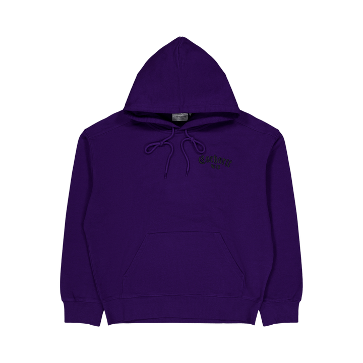 Hooded Onyx Script Sweat Tyrian / Black