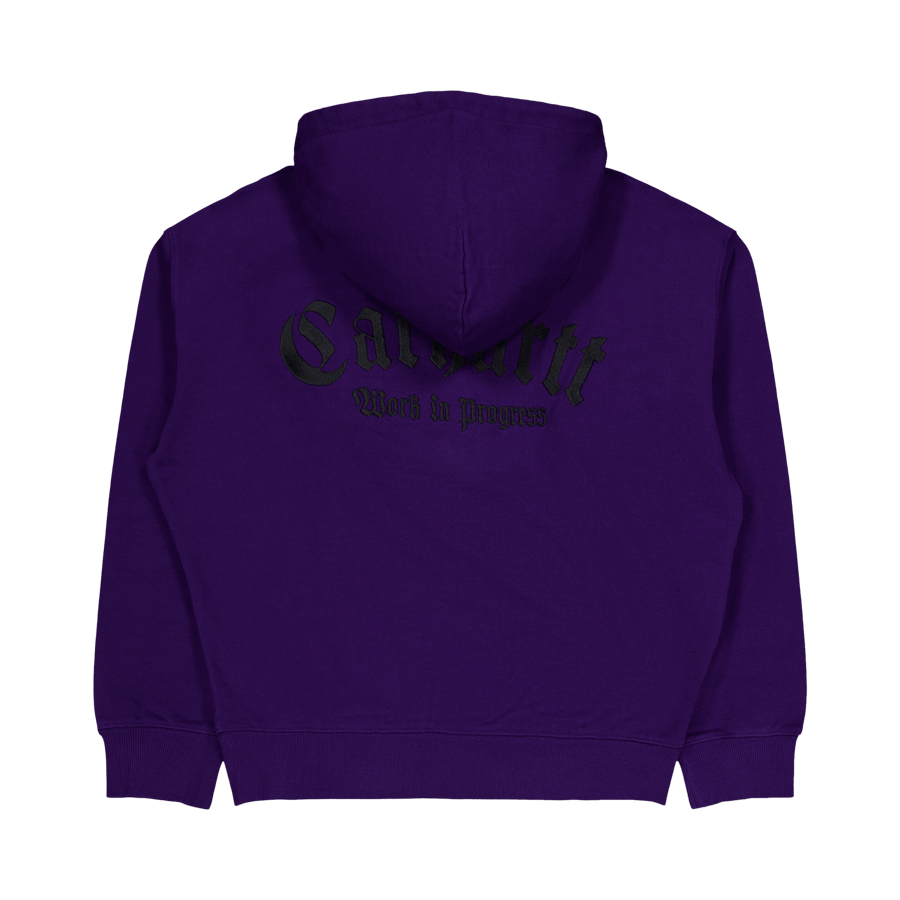 Hooded Onyx Script Sweat Tyrian / Black