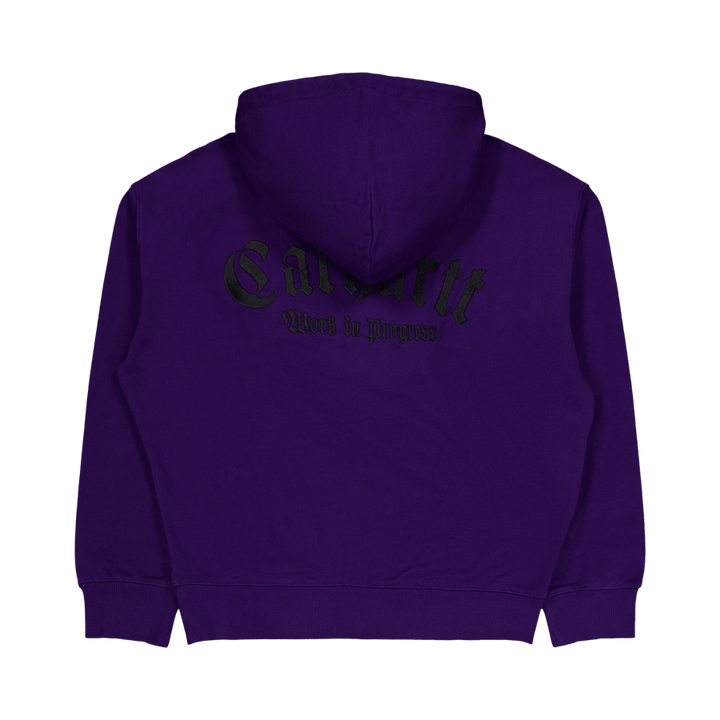 Hooded Onyx Script Sweat Tyrian / Black
