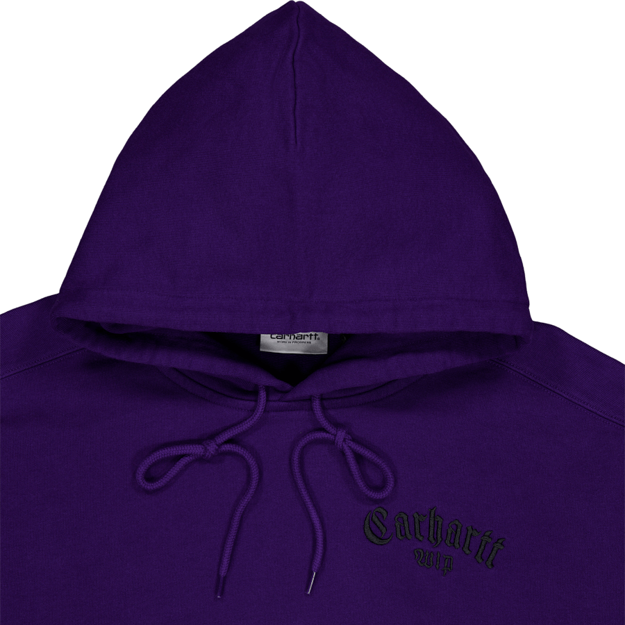 Hooded Onyx Script Sweat Tyrian / Black